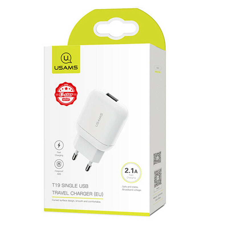T19 Single USB Fast Charger Mobile Phone Charger Travel Charging Adapter