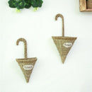 Umbrella Handmade Straw Braided Wall Hanging Flower Pot Basket Hand-Woven H