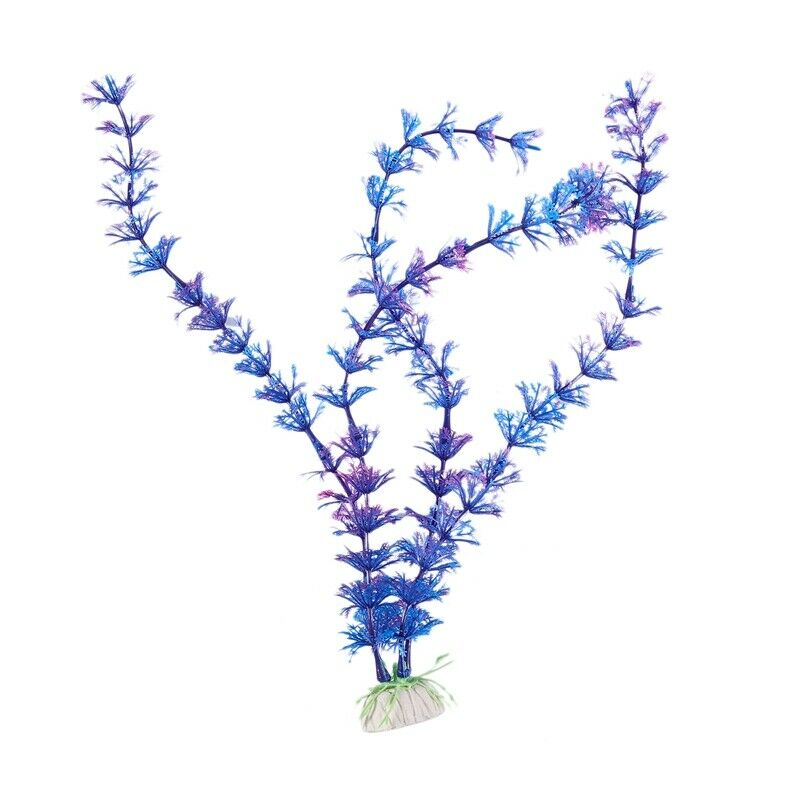 Aquarium Bubble Release Air Stone 13.4" Plastic Plants Blue Purple