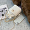Alligator PU Women Drawstring Acrylic Chain Crossbody Shoulder Bag (White)