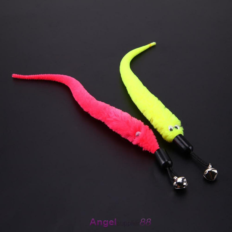 5pcs Colorful Pet Kitten Cat Teaser Replacement Refill Plush With Bell