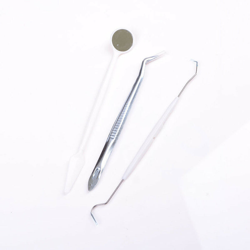 3Pcs Dental Instruments Mouth Mirror Probe Tweezers Tooth Teeth Clean Hygiene