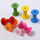 100cs Bulk Multicolor Cylindrical Wood Bobbins Empty Thread Spools Colorful