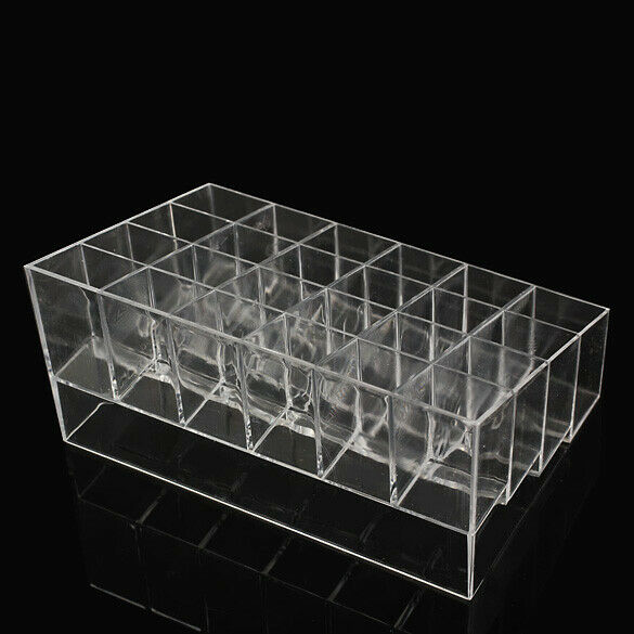 24 Trapezoid Clear Makeup Display Lipstick Case Cosmetic Organizer Holder A