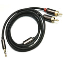 1M 3.5mm Male Jack to 2 RCA Male AUX Y Adapter Stereo Analog Audio Cable Cord TR