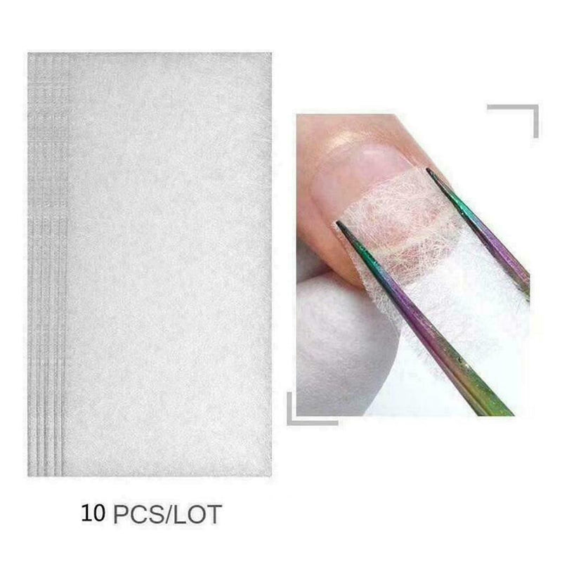 10X Nail Form Fiber Glass Nail Art Fiberglass Non-woven Extension Silk Tips Y3O3