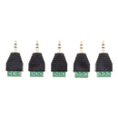 5 Pieces 3.5mm 1/8inch Stereo 3 Pole Male to AV 3x Screws Terminal Female