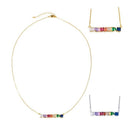 Bohemia Rainbow Cubic Zirconia Choker Necklace Girlfriend Gift Cute Rainbow X2D8