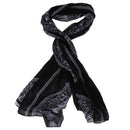Women Men Accessories Fashion Long Scarf Shawl Large Print Retro Unisex Bla