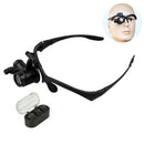 LED Light Magnifying Glass Headband Magnifier Optical Lenses 10X 15X 20X 25X