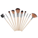10pcs Bamboo Handle Eyeshadow Eyelash Blusher Powder Makeup Brushes Kit Set A