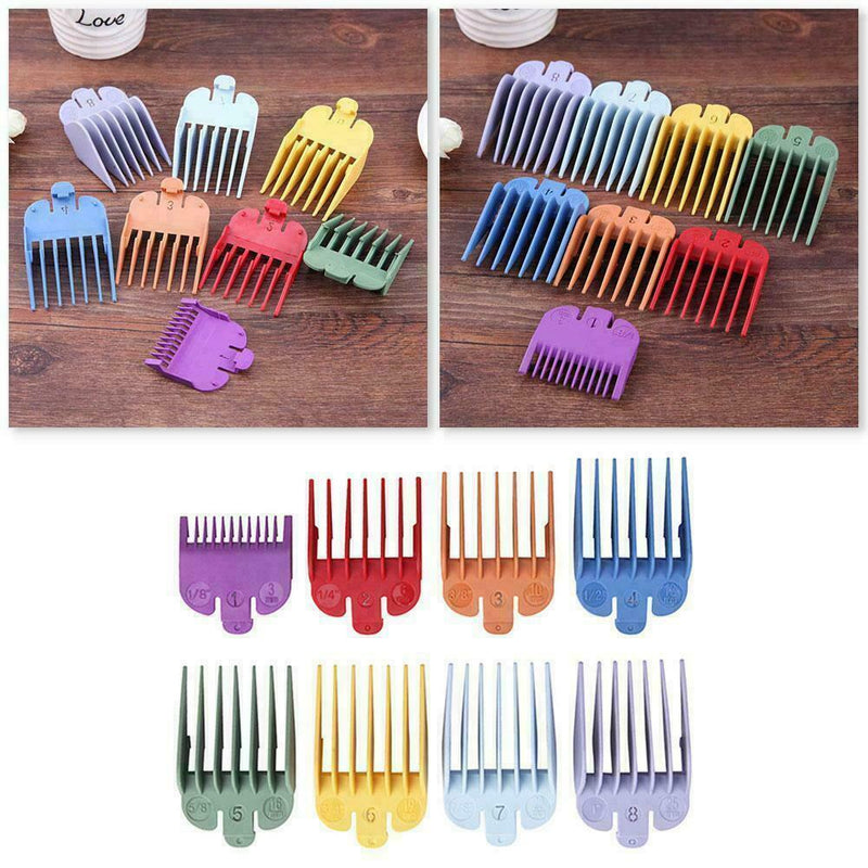8pcs/Set Cutting Hair Clipper Premium Guides Combs Universal Color Metal D1E6
