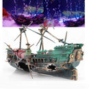 Large Wreck Boat Sunk Ship Destroyer Aquarium Ornament Fish Tank Cave Decor xza