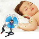 25W 8in Car Truck Oscillating Clip-on Air Fan Strong Wind Cooler (12V)