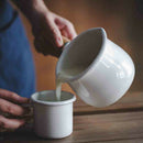 Enamel Sauce Soup Pan Saucepan Non Stick Chocolate Melting Pot Kitchen White