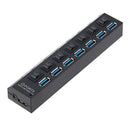 7 Ports 5Gbps USB 3.0 HUB High Speed Multi USB Splitter Power Expander (US) A