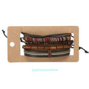 Man European Hot Retro Multilevel Cowhide Handmade Woven Bracelet Jewelry