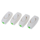 4 Pcs AC 250V White Plastic In-Line Cord Light Switch A8X3