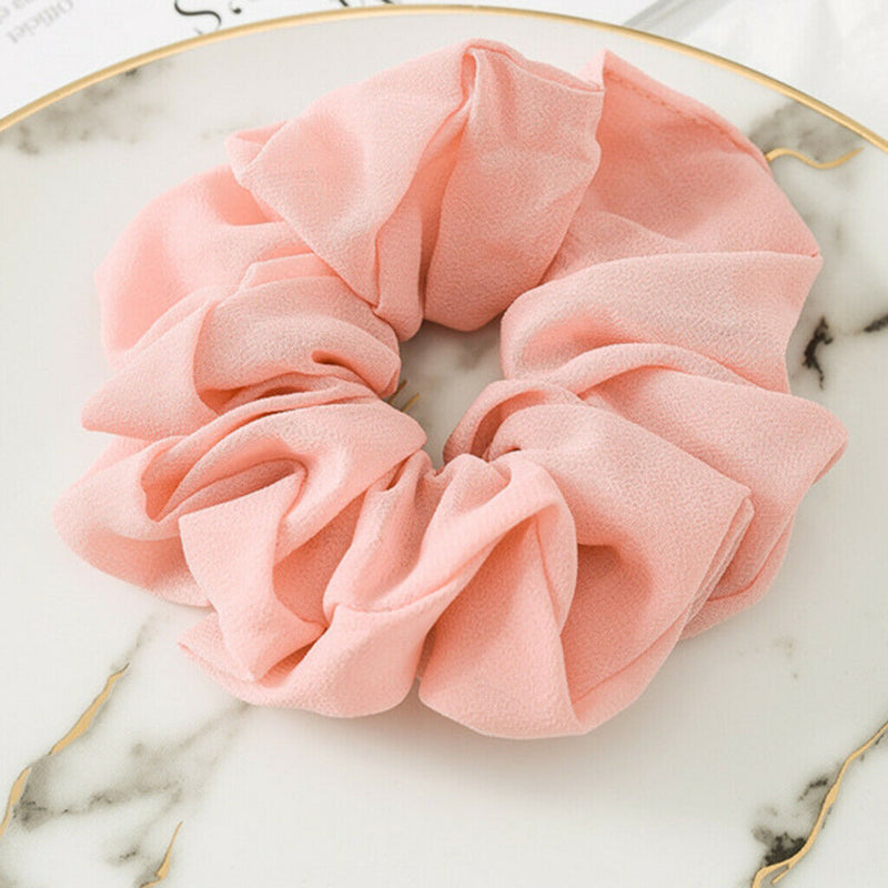 11Pcs Colorful Sheer Chiffon Flowrs Hair Scrunchies Large Intestine Rings Cloth