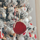 Christmas Knit Ball Pendant Tree Hanging Ornament Home Decoration (Red)