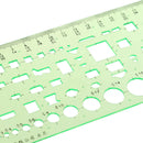 2 Pcs Plastic Drawing Ruler Geometric Template Ruler Stencil Measure Tool