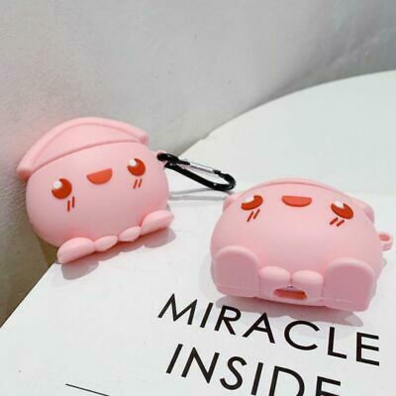 Pink Squid Protective Case Shockproof Soft Silicone Cover Skin for Airpods 1/2