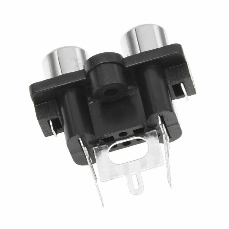 5 Pcs 2 RCA Female Outlet AV Concentric Socket Connector A3D3