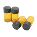 4Pcs 2ml Amber Glass Sample Vial Perfumes Essential Oil Bottle Black Plast OQE