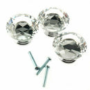 10Pc 40mm Crystal Glass Diamond Shape Cabinet Knob Drawer Pull Handle Kitch S4U3