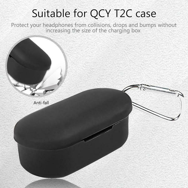 Soft Flexible Silicone Earphone Case Anti-shock Protective Cover for QCY T2C