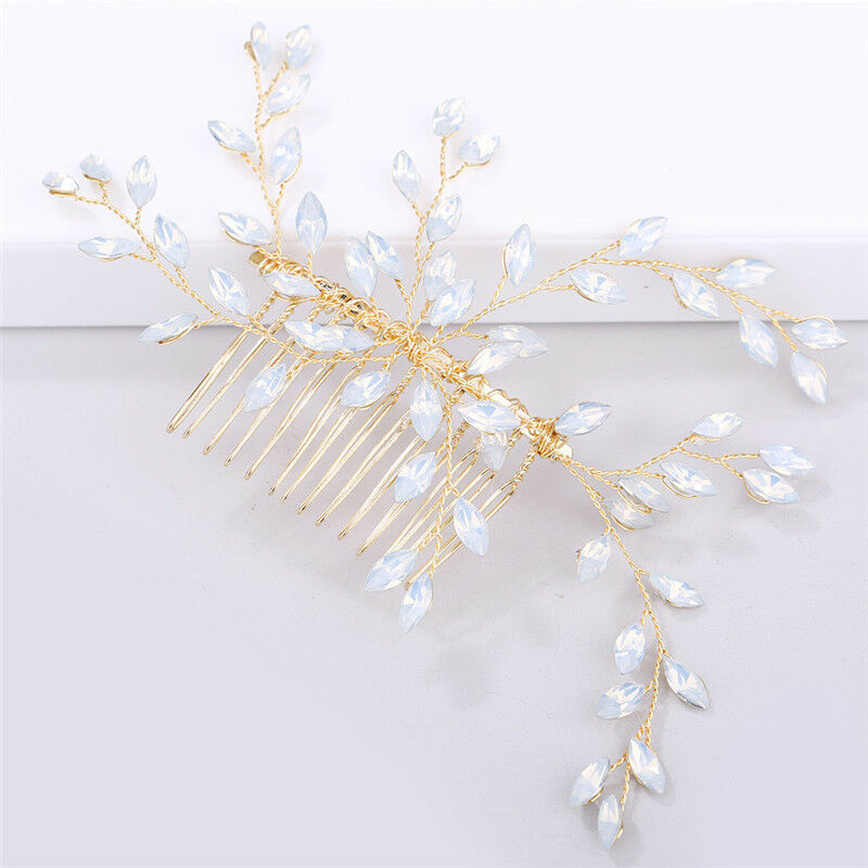 Women Hairpin Hair Comb Clip Head Piece Crystal Flower Bride Hair Pins B Gw