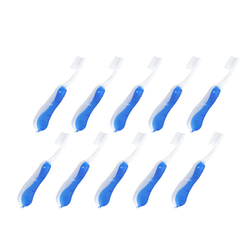 10PCS Foldable Folding Toothbrush Soft Bristle Outdoor Portable Travel Hiking gd