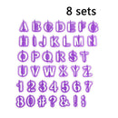 8 Set Alphabet Letter Number Fondant Cutter Mould Cake Cookie Decor Bakin WJV