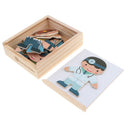 Baby Boy Changing Clothes Puzzle Set Children Kids Educational Wooden Toys