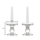 Clear Glass Pillar Candle Holder, Dual Use Taper Candle Stand for Pillar or B9M6