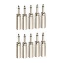 10PCS XLR Male to 6.35mm 1/4 Inch Male Mono Plug-In Audio MIC Adapter Socket