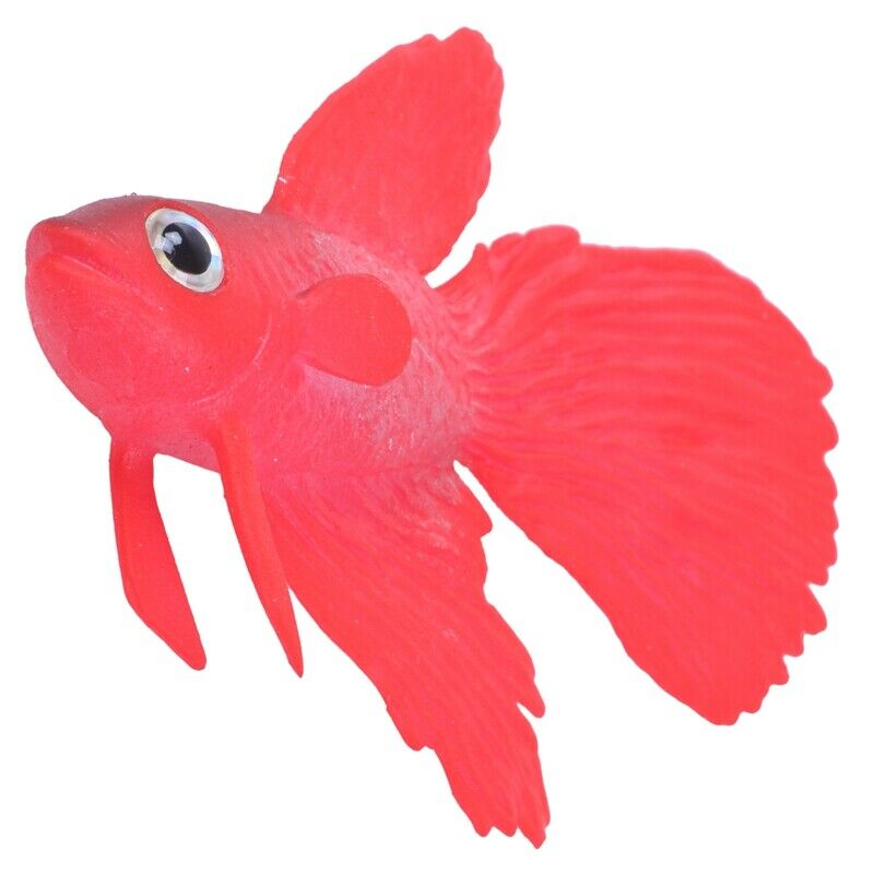 Silicone Aquarium Suction Cup Emulational Artificial Fish Ornament Red