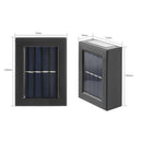 2pcs LED Solar Light Outdoor Wall Lamp for Garden Yard Decor (White Light)