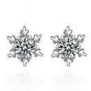 Women's Elegant Earrings Sparkling Christmas Snowflake Hoop Zircon Earring H9S9