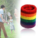 1x Rainbow Color Breathable Bracers Bracelet Badminton Running Fitness A3H3
