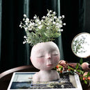 Girl Face Head Statue Planter Garden Plant Pot Cactus Flowerpot Desktop