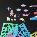 Kids Plastic Picture Drawing Template Stencils Ruler DIY-Easter Painting S1V5
