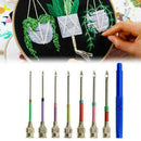 7Pcs DIY Embroidery Pen Knitting Sewing Crafts Tools Threader Punch Needles T2Q4