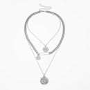 Women Punk Multilayer Layer Long Coin Pendant Link Chain Choker Necklace Jewe Gw