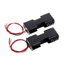 2 pcs black plastic battery holder case w wired for 2 x AA batteries  Z