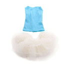 Blue Sleeveless Shirts with White Gauzy Skirt Kit Cute Outfits Clothes for 18