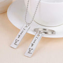 2pcs/Set Dad Child Love Alloy Pendant Necklace Keychain Jewelry Decor Gifts
