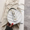 Creative Round Shoulder Bag Leather Small Women Crossbody Handbag (White) A