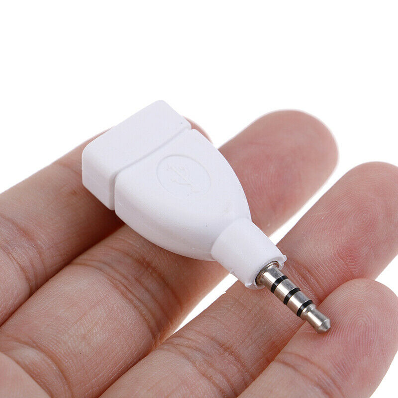 Converter Adapter USB 2.0 Female to 3.5mm Male AUX Audio Car Plug Jack wh dfTEUS