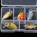 5pcs 1'' Mini Minnow Crank Baits Sinking Lures Minnow & Popper Diving Lure Baits